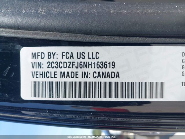 2C3CDZFJ6NH163619 Dodge Challenger R/t Scat Pack Widebody