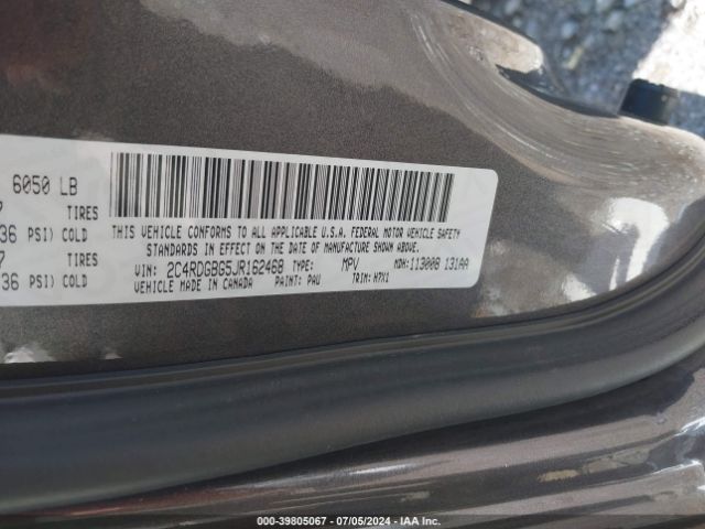 2C4RDGBG5JR162468 Dodge Grand Caravan Se