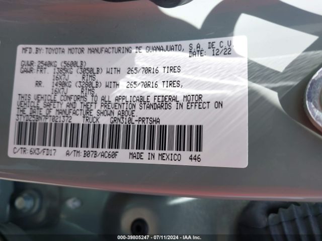 3TYDZ5BN7PT021372 Toyota Tacoma Trd Off Road