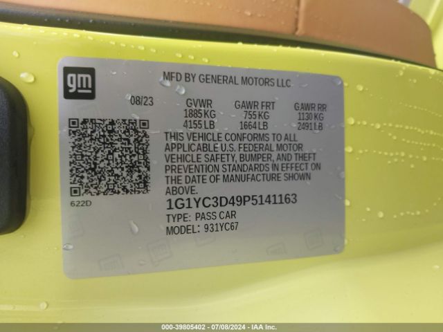 1G1YC3D49P5141163 Chevrolet Corvette Stingray Rwd  3lt