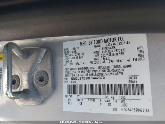 Ford Transit Connect Xl 2020 NM0LS7E28L1442370 Image 9