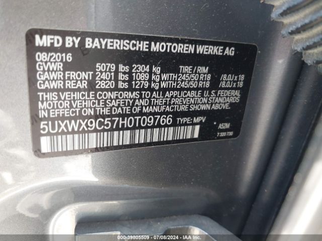 5UXWX9C57H0T09766 BMW X3 Xdrive28i