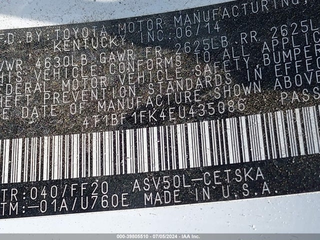 Toyota CAMRY SE 2014 4T1BF1FK4EU435086 Image 9