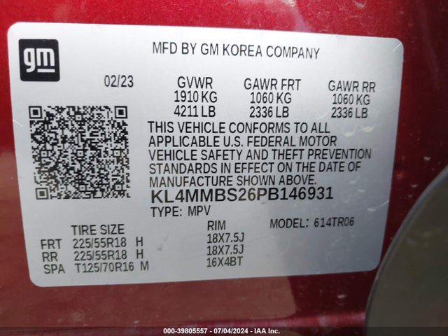 KL4MMBS26PB146931 Buick Encore Gx Preferred Fwd