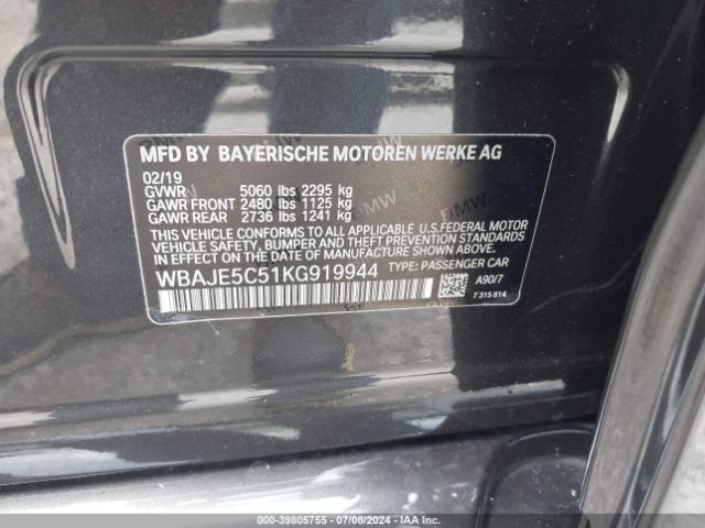 WBAJE5C51KG919944 BMW 540I