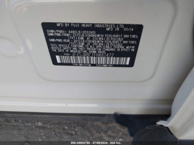 JF2SJABC1FH481472 Subaru Forester 2.5i