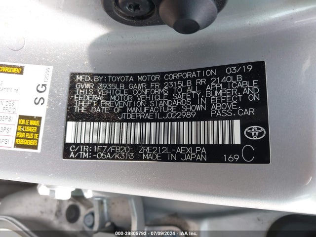Toyota COROLLA LE 2020 JTDEPRAE1LJ022989 Image 9
