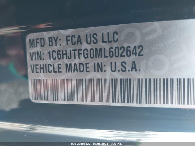 1C6HJTFG0ML602642 Jeep Gladiator Overland 4x4