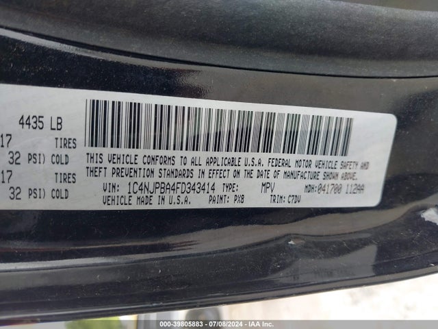 1C4NJPBA4FD343414 Jeep Patriot Altitude Edition