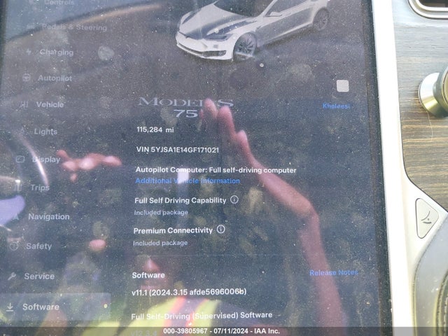 Tesla Model S 60/70/75/85 2016 5YJSA1E14GF171021 Image 7