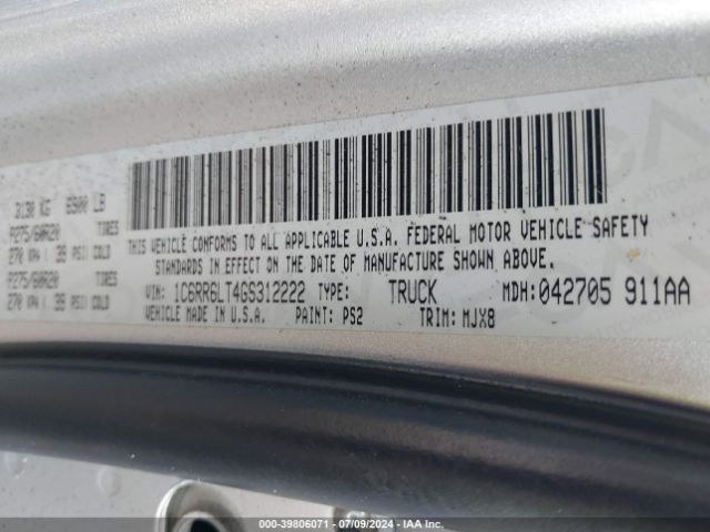 1C6RR6LT4GS312222 RAM 1500 Big Horn