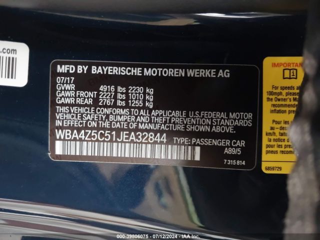 WBA4Z5C51JEA32844 BMW 440I