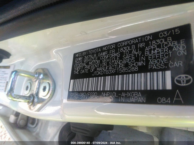 Toyota Prius C Three 2015 JTDKDTB3XF1585288 Image 9