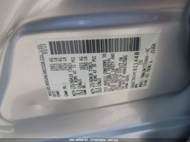 5N1BT3BA5PC811448 Nissan Rogue Sv Fwd
