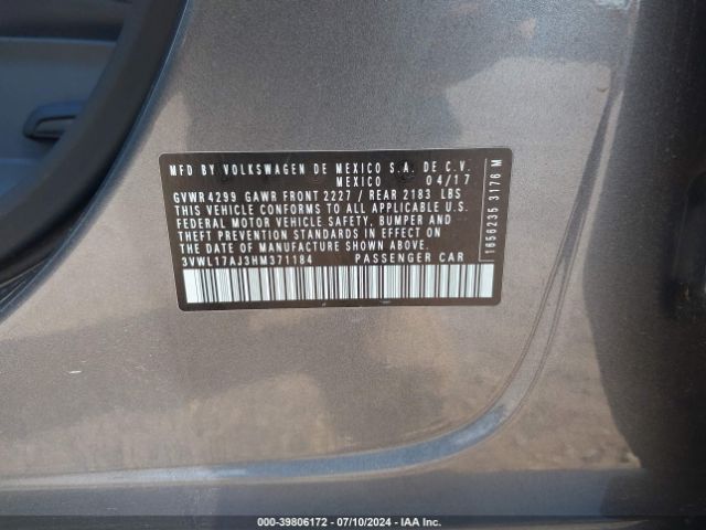 3VWL17AJ3HM371184 Volkswagen Jetta 1.8t Sel/1.8t Sel Premium