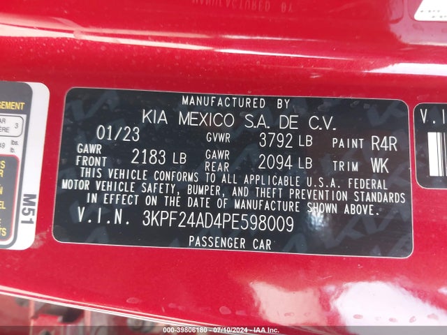 KIA Forte Lxs 2023 3KPF24AD4PE598009 Image 9