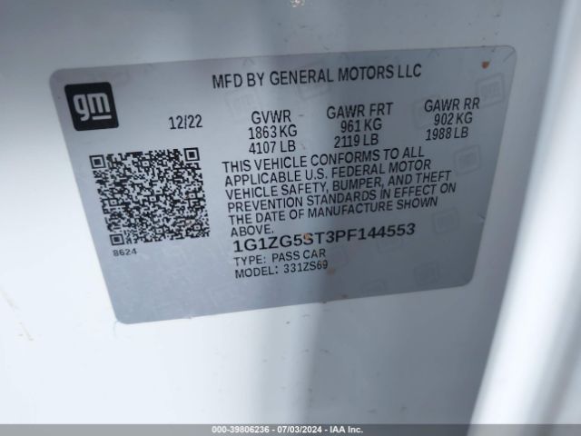 1G1ZG5ST3PF144553 Chevrolet Malibu Fwd Rs