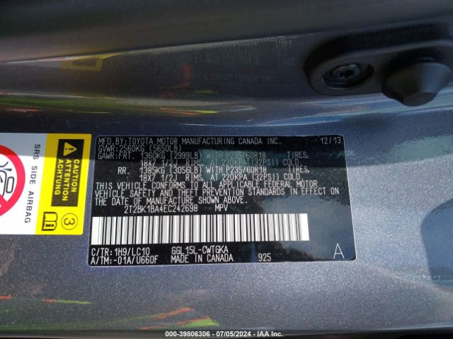 2T2BK1BA4EC242698 Lexus RX 350
