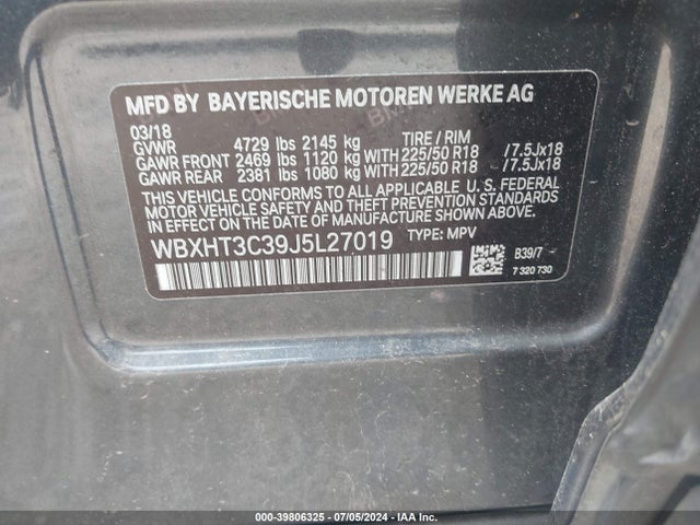 WBXHT3C39J5L27019 BMW X1 Xdrive28i