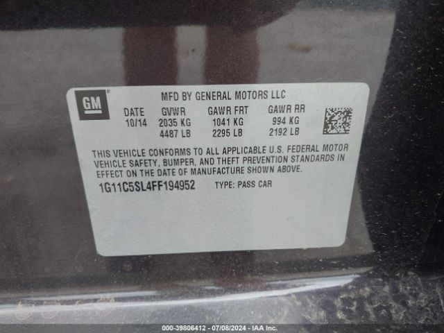 1G11C5SL4FF194952 Chevrolet MALIBU 1LT