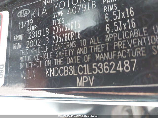 KIA NIRO LX 2020 KNDCB3LC1L5362487 Image 9