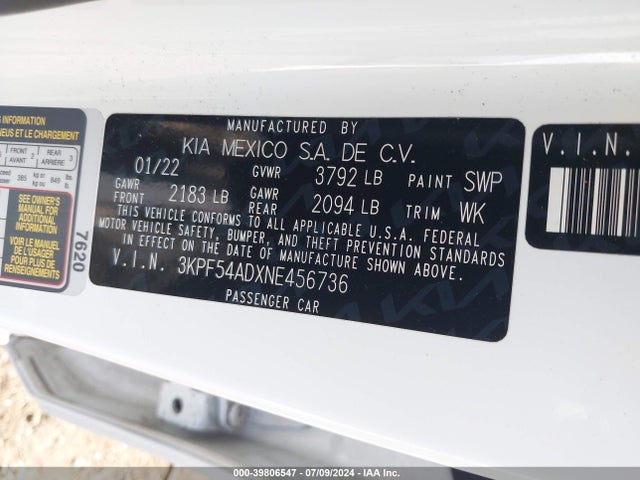 KIA Forte Gt-line 2022 3KPF54ADXNE456736 Image 9