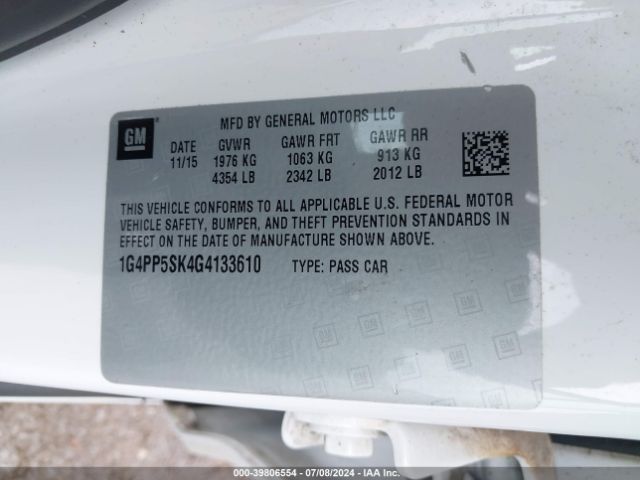 1G4PP5SK4G4133610 Buick Verano