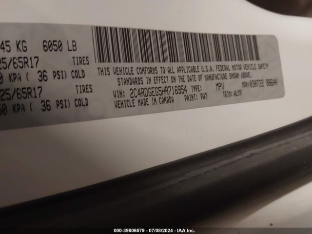 Dodge Grand Caravan Gt 2017 2C4RDGEG5HR716954 Image 9