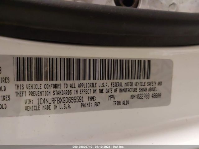 1C4NJRFBXGD695591 Jeep Patriot High Altitude Edition