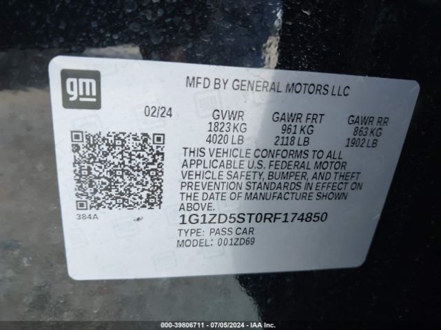 1G1ZD5ST0RF174850 Chevrolet MALIBU LT