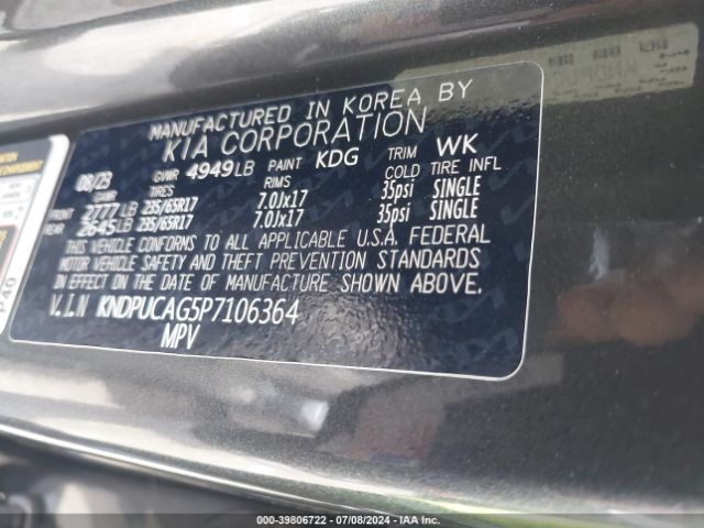 KNDPUCAG5P7106364 KIA Sportage Hybrid Lx