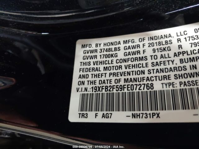 19XFB2F59FE072768 Honda Civic Lx
