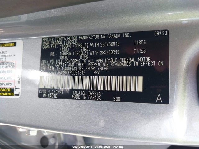 2T2BAMBAXPC021517 Lexus Rx 350 Premium