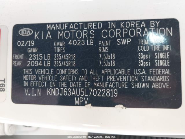 KNDJ63AU5L7022819 KIA Soul Gt-line