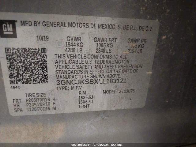 Chevrolet Trax Fwd Ls 2020 3GNCJKSBXLL183121 Image 9