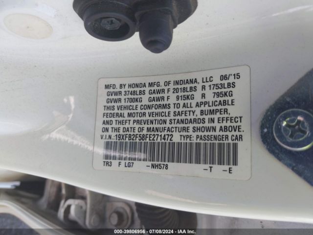 19XFB2F58FE271472 Honda Civic Lx