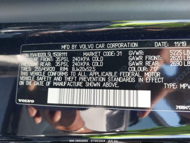 YV4102DL5L1508111 Volvo Xc60 T5 Inscription