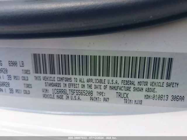 1C6RR6LT5FS565208 RAM 1500 Big Horn