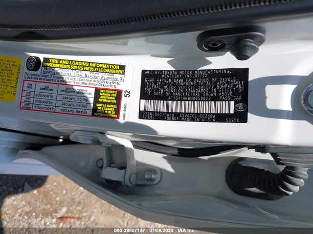 Toyota CAMRY SE 2022 4T1G11AK8NU659022 Image 9