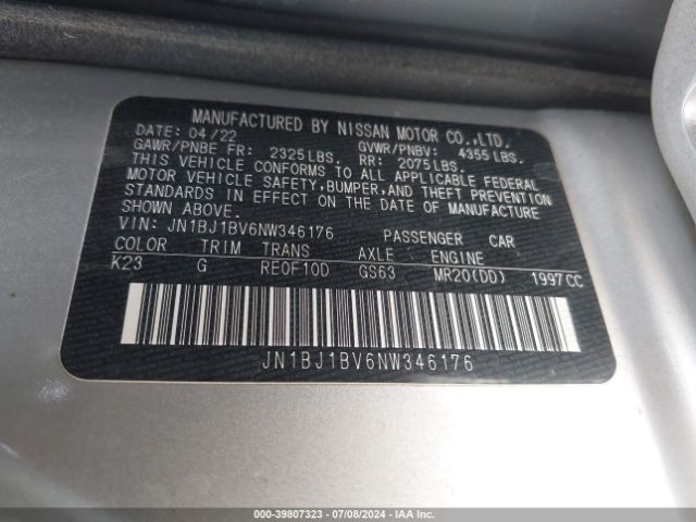 JN1BJ1BV6NW346176 Nissan Rogue Sport Sv Fwd Xtronic Cvt
