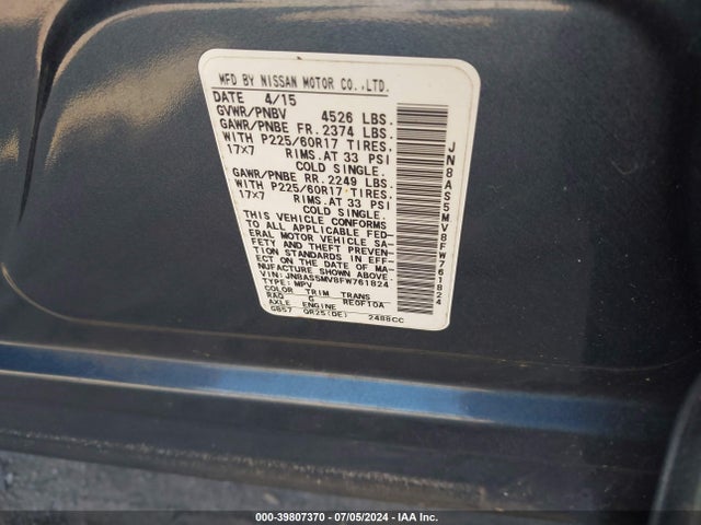 Nissan Rogue Select S 2015 JN8AS5MV8FW761824 Image 9