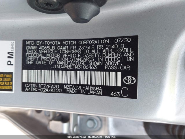 Toyota Corolla Se Nightshade Edition 2021 JTND4MBE1M3106463 Image 9