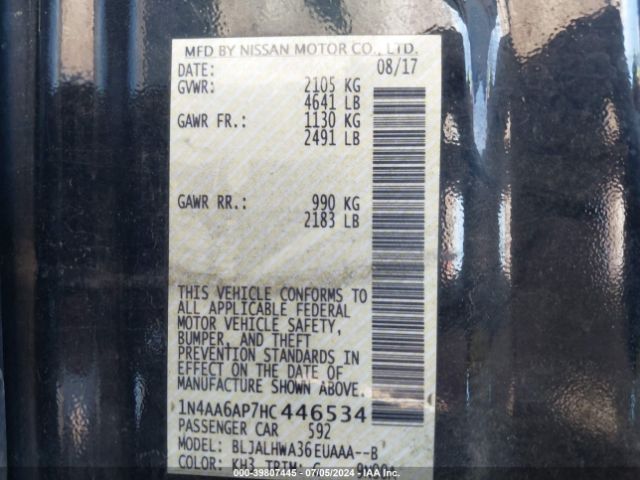 1N4AA6AP7HC446534 Nissan Maxima 3.5 Platinum