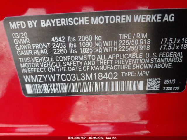 WMZYW7C03L3M18402 Mini Countryman Cooper S