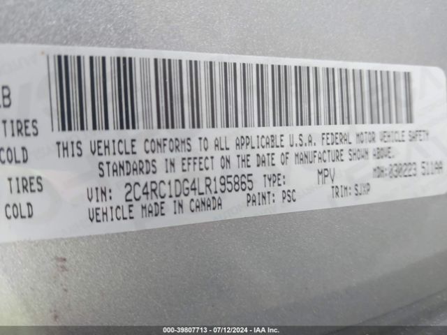 2C4RC1DG4LR195865 Chrysler Voyager Lxi