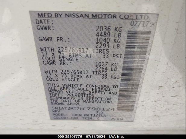 Nissan ROGUE S 2017 5N1AT2MT7HC790124 Image 9