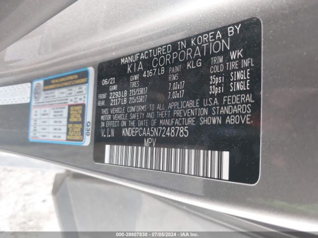 KNDEPCAA5N7248785 KIA Seltos Lx