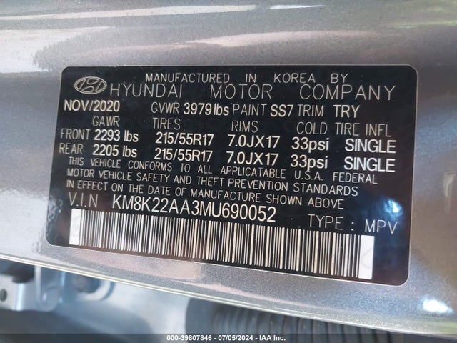 Hyundai Kona Sel 2021 KM8K22AA3MU690052 Image 9
