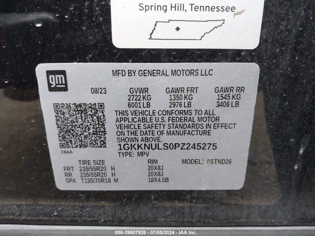 GMC Acadia Awd Slt 2023 1GKKNULS0PZ245275 Image 9