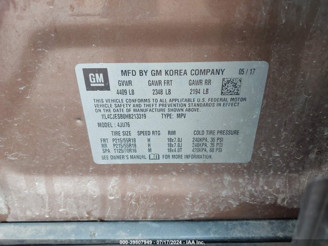Buick Encore Preferred 2017 KL4CJESB0HB213319 Image 9